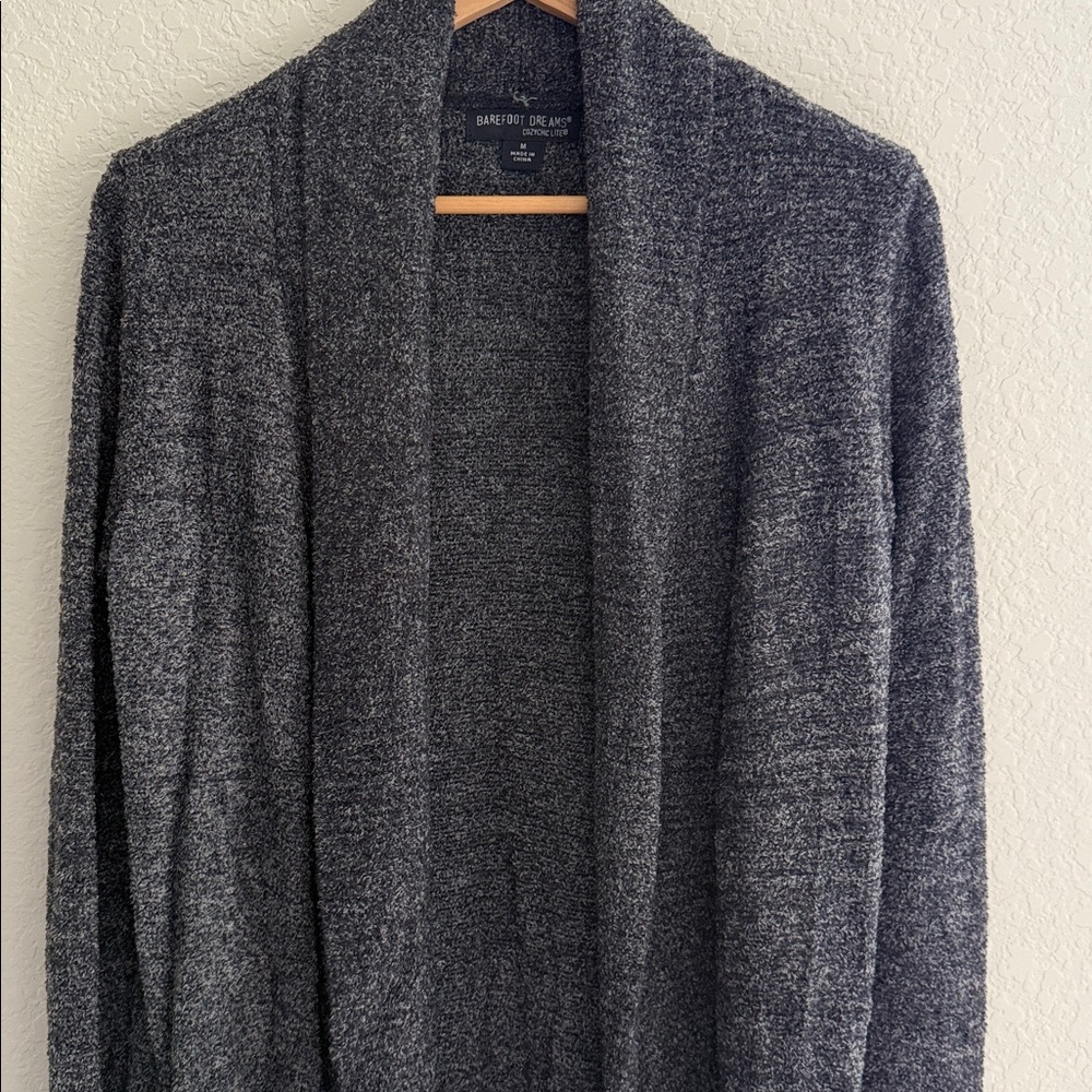 Barefoot Dreams CozyChic Lite Navy Blue Open Cardigan Size M - Picture 3 of 10